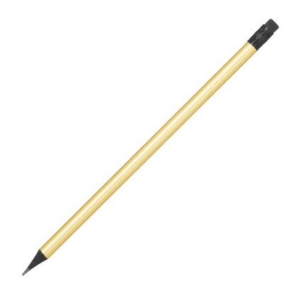 Pencil with eraser in metallic colors JAMES