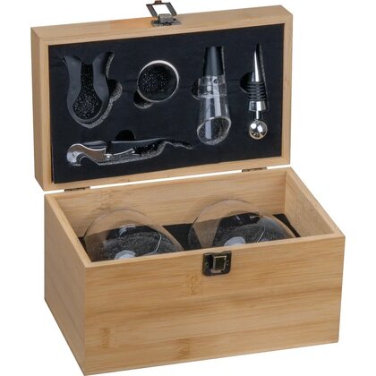 Wine set &ndash; 2 glasses & accessories in box MORGAN