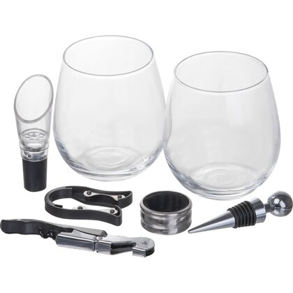 Wine set &ndash; 2 glasses & accessories in box MORGAN