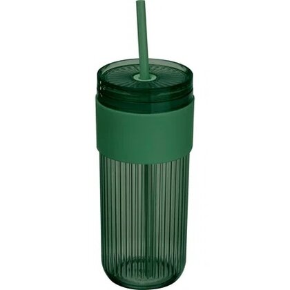 Ribbed cup with straw &ndash; 660ml SOLEDAD
