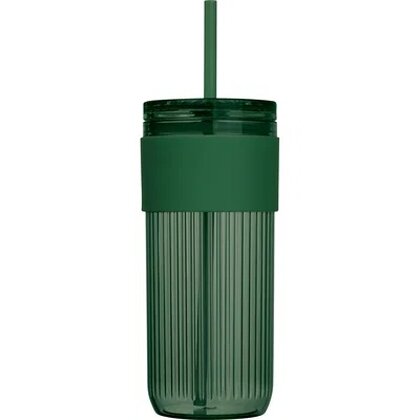 Ribbed cup with straw &ndash; 660ml SOLEDAD