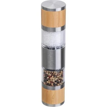 Salt & pepper mill made of stainless steel and bamboo BEATA