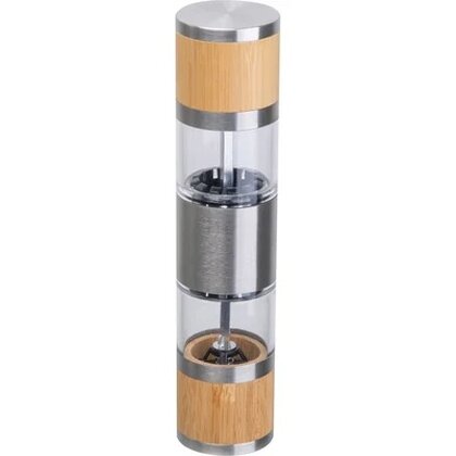 Salt & pepper mill made of stainless steel and bamboo BEATA