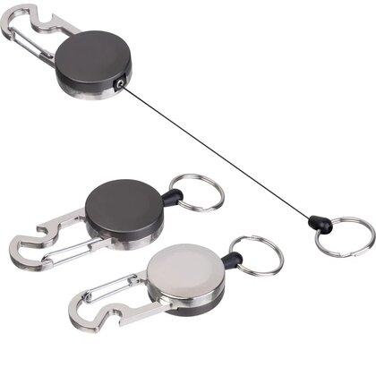 Retractable keychain with metal carabiner PEGGY