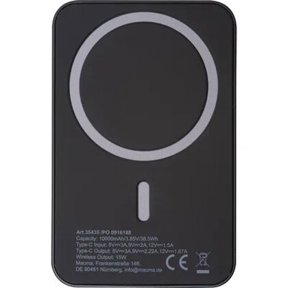 R-ABS magnetic power bank, 10,000 mAh DONNA