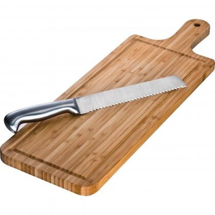 Bamboo chopping board with knife ELFRIEDE