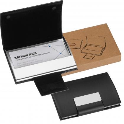 Business card holder with artificial leather covering PHILIPP