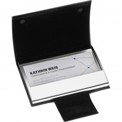 Business card holder with artificial leather covering PHILIPP