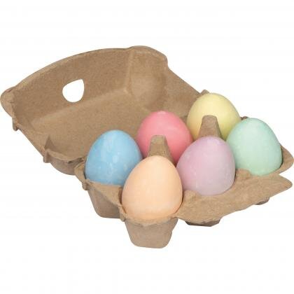 Chalk eggs in cardboard box GIZELA