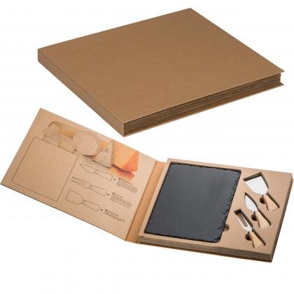 Cheese set with slate cutting board VIOLA