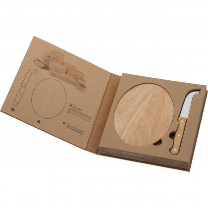 Cheese set with wooden cutting board EMILIO
