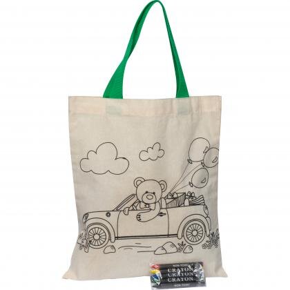 Cotton bag for coloring OLIVE
