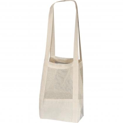 Cotton bag with crocheted part BENEDIKT
