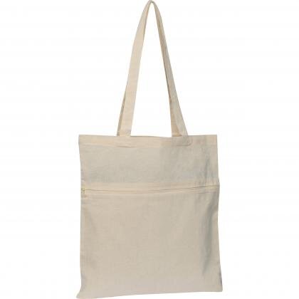 Cotton bag with closable front pocket NORBERT
