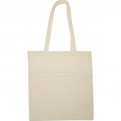 Cotton bag with closable front pocket NORBERT