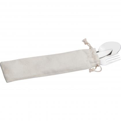 Cutlery set in a cotton pouch NIKODEM