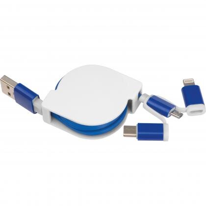 Extendable charging cable with 3 plugs NICO