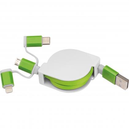 Extendable charging cable with 3 plugs NICO