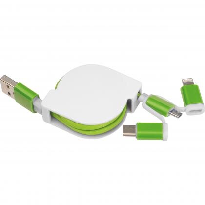 Extendable charging cable with 3 plugs NICO
