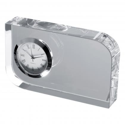 Glass block with small clock GERALD