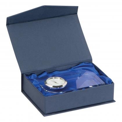 Glass block with small clock GERALD