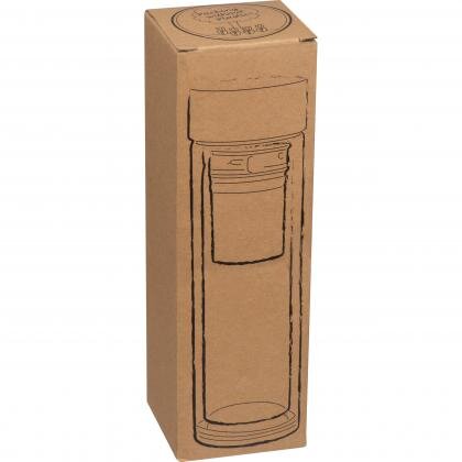 Glass bottle with bamboo lid and 420 ml capacity  HENDRIK