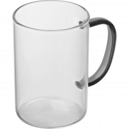 Glass mug with coloured handle EDDA