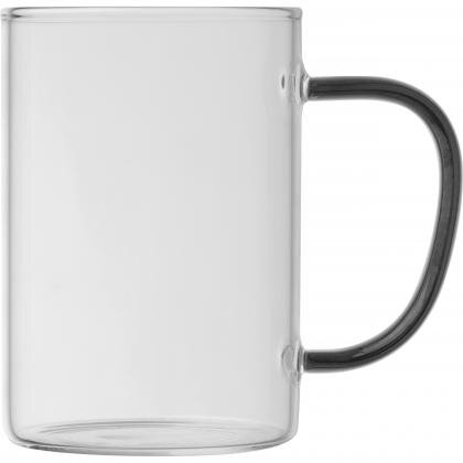 Glass mug with coloured handle EDDA