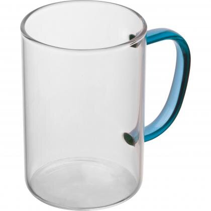 Glass mug with coloured handle EDDA