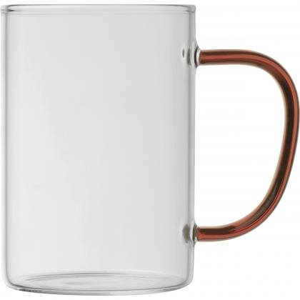 Glass mug with coloured handle EDDA