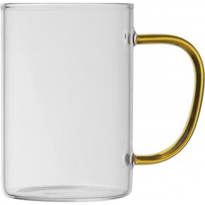 Glass mug with coloured handle EDDA