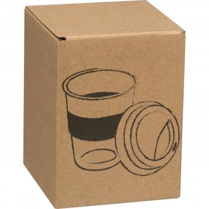Glass mug with silicon sleeve and lid AMANDA