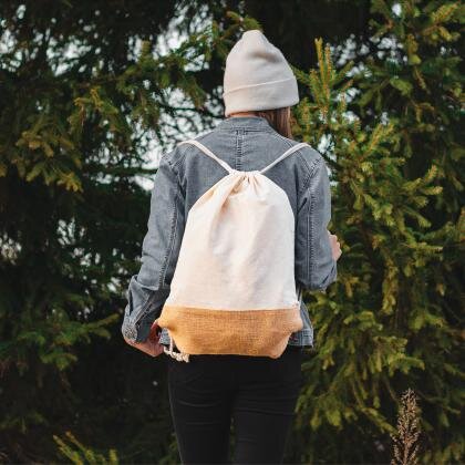 Gymbag with jute bottom EWELINA