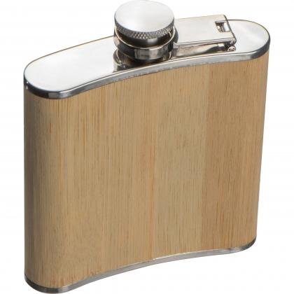 Hip flask with bamboo cover OSWALD