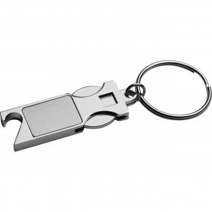 Keychain with shopping coin and bottle opener HILDE