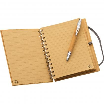 Note pad with bamboo cover A5 FRANCESCA