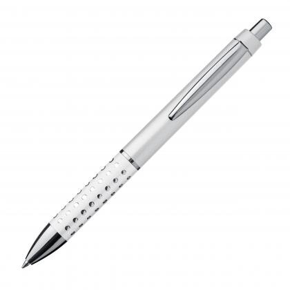 Plastic ball pen with sparkling grip zone REX