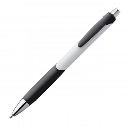 Plastic ball pen with rubber grip zone HARRIET