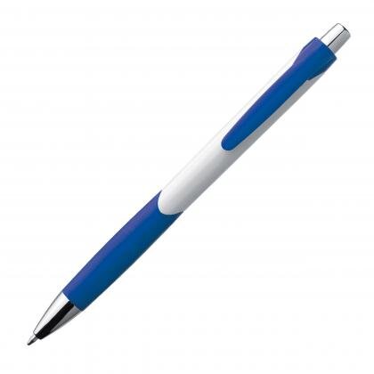 Plastic ball pen with rubber grip zone HARRIET