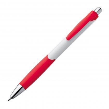 Plastic ball pen with rubber grip zone HARRIET