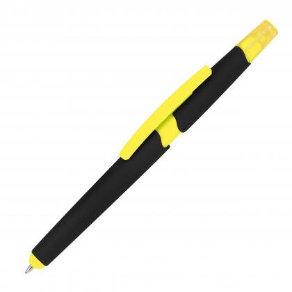 Plastic ballpen with highlighter and touch function EMMETT