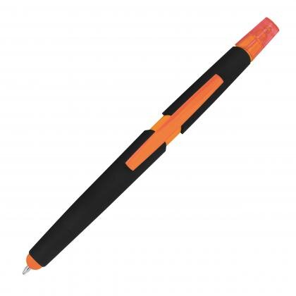 Plastic ballpen with highlighter and touch function EMMETT