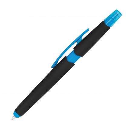 Plastic ballpen with highlighter and touch function EMMETT