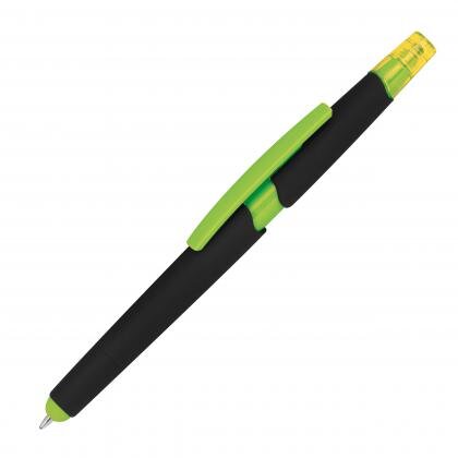 Plastic ballpen with highlighter and touch function EMMETT