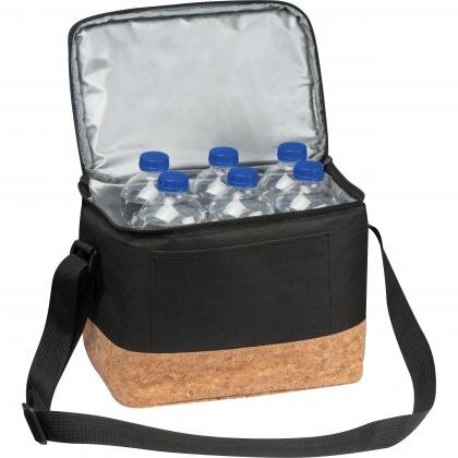 Polyester cooler bag with cork bottom ANNELIESE