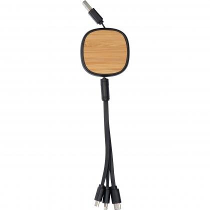 retractable charging cable with bamboo decoration JUDY