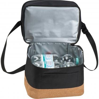 RPET cooler bag with extra compartment and cork bottom WOLFGANG