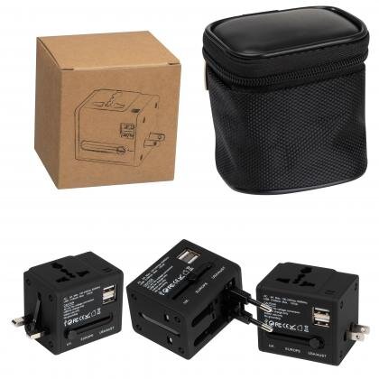 Rubberized travel adapter TADDEO