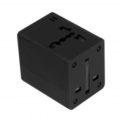 Rubberized travel adapter TADDEO