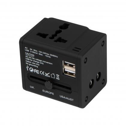 Rubberized travel adapter TADDEO